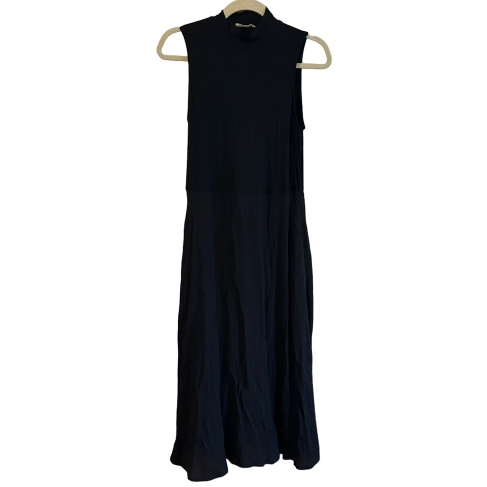 LOVESTITCH BLACK HIGH NECK JERSEY MAXI DRESS